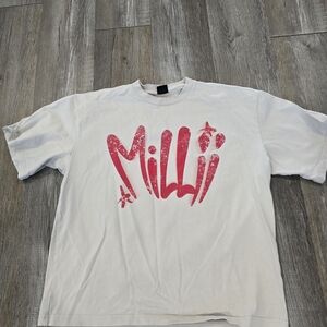 White Tee with Red Graphic